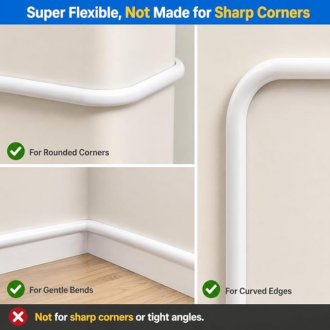 Cord Hider Raceway Kit, 78 inch Wall Cable Hider for 1 Cable, Silicone Material Hiding Wall Mount TV Powers Cords in Home Office, W0.59 H0.39in White