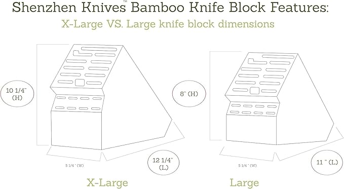 Shenzhen Knives 20 Slot Knife Block without Knives - Large Universal Wooden Block - Bamboo Countertop Knife Holder Organizer and Kitchen Storage