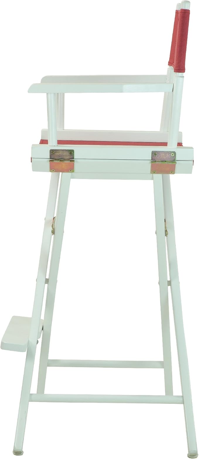 Casual Home Director's Chair ,White Frame/Burgundy Canvas,30" - Bar Height
