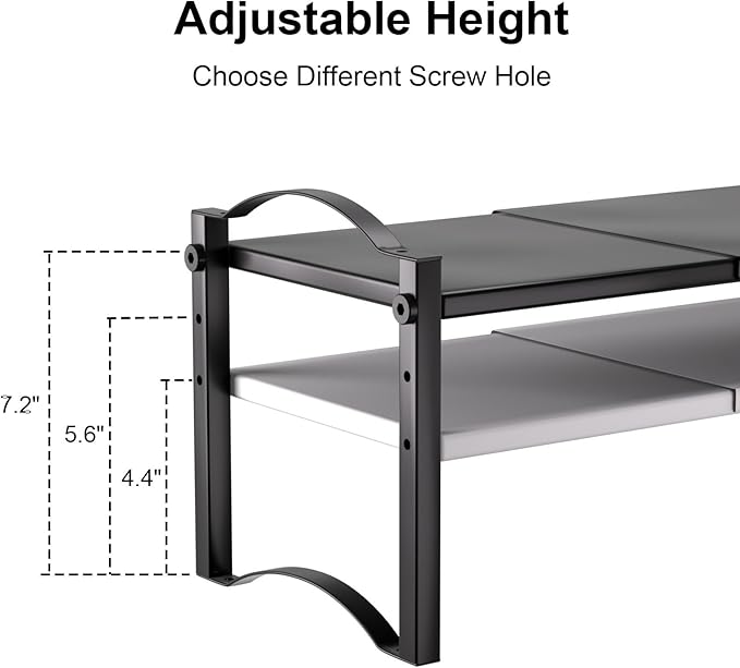 Thickened 2 Pack Expandable Cabinet Organizer Shelves, Stackable Countertop Shelf Organizers for Kitchen Pantry Cabinet Storage, Adjustable Counter Cupboard Organizer Shelf Rack Stand 22"L