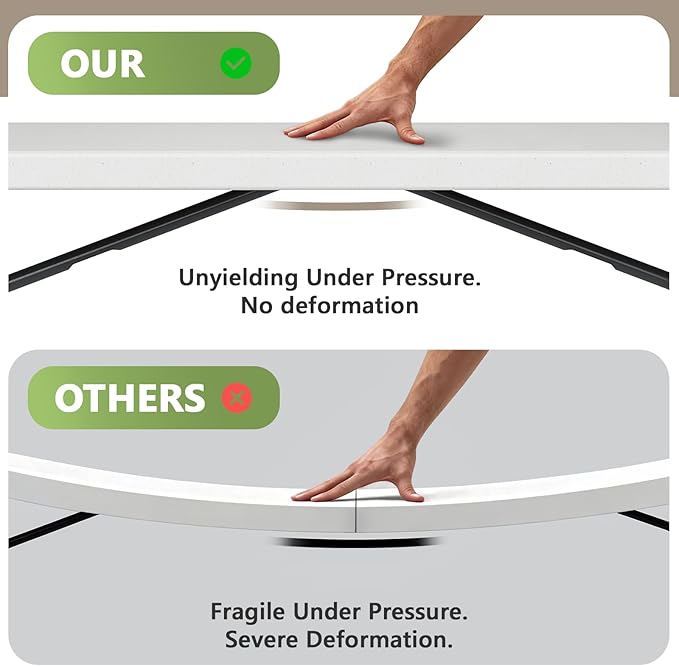 4ft Folding Table with Foldable Steel Legs, Heavy Duty Plastic Foldable Table, Metal Frame, Support up to 400 lb, Portable for Banquet, Craft, Party, Indoor & Outdoor Use, White, 4 Pack
