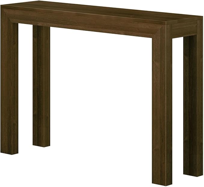 Plank+Beam Modern 46 Inch Console Table, Solid Pine Wood Entryway Table, Narrow Sofa Table for Hallway or Living Room, Walnut
