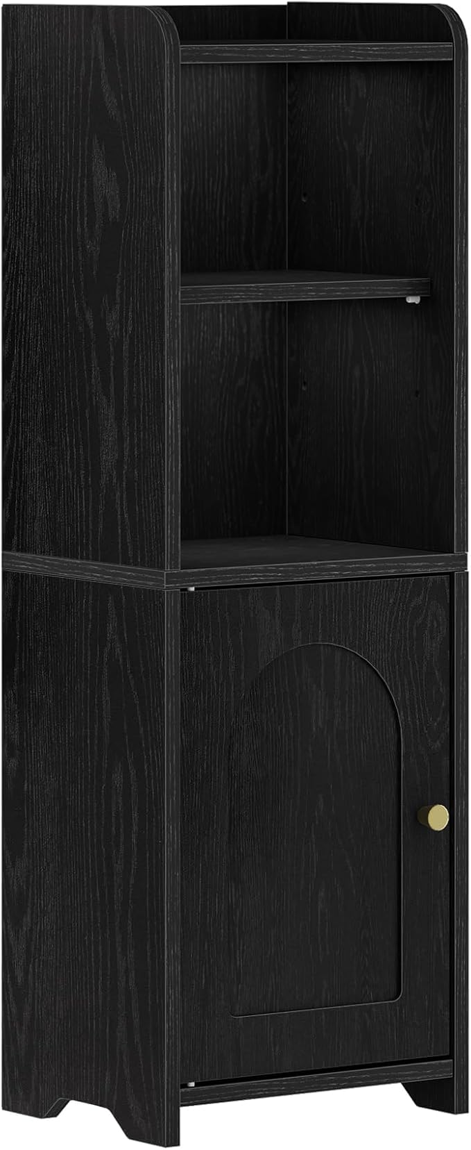 Hzuaneri Bathroom Storage Cabinet, Corner Floor Cabinet with Doors and Adjustable Shelf, Narrow Toilet Paper Cabinets, Bathroom Organizer for Small Spaces, Black BC29704X