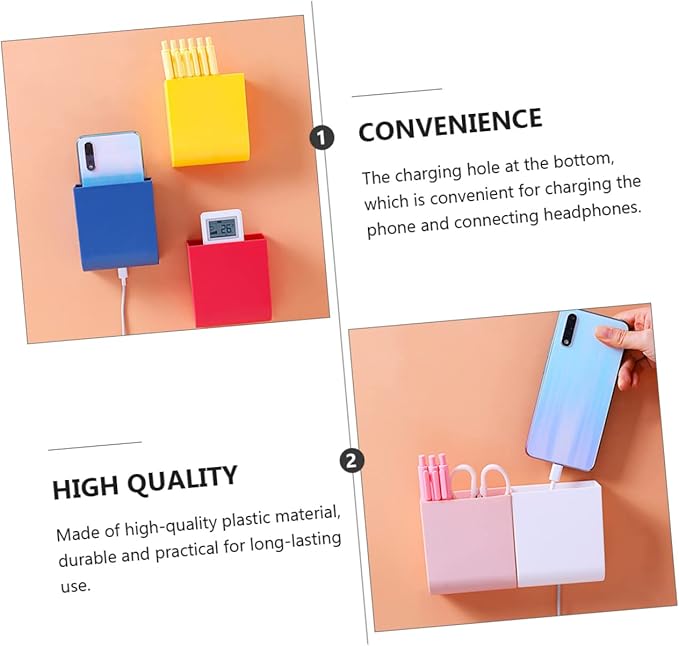3pcs Bin Lids Included Wall-mounted Organizer Box Wall Bedside Shelf Cubbies Storage Bins Storage Box