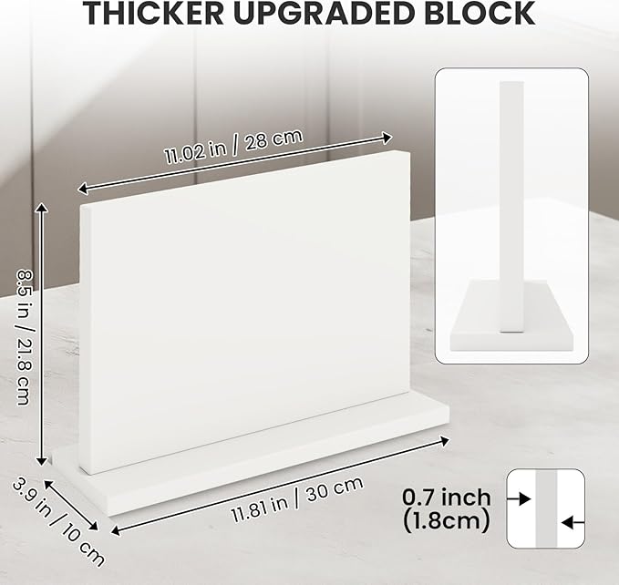 THMINS White Magnetic Knife Holder, Double-Sided Magnetic Knife Block Universal Multi-function Display Rack for Kitchen Counter