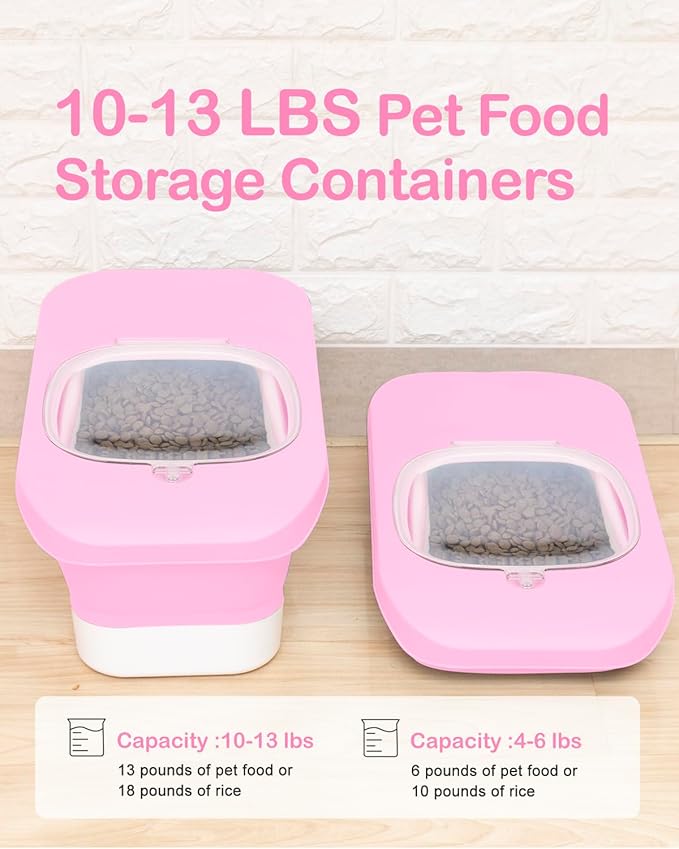 10-13 Lbs Dog Food Container, Collapsible Pet Food Storage Containers with Airtight Lid, Pet Food Scoop, Dog Food Storage Container Dry Food for Dog, Cat