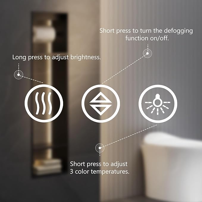 Sweetcrispy 24"x32" Smart Anti-Fog LED Bathroom Mirror with Lights and Front Light & Backlit, 3 Color Temperatures, Dimmable, Memory Function, Rectangle Modern Vanity Mirror