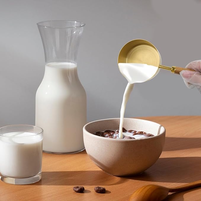 1/2 Cup Measuring Cup with Wooden Handle, 125ml Stainless Steel Measuring Scoop 1/2 Cup Measuring Cups for Baking Cooking Wet and Dry Ingredients (125ml)