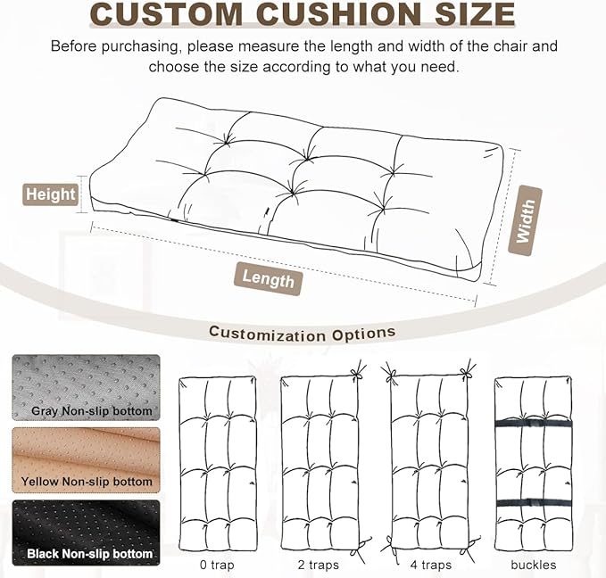 Bench Cushion 45 inches,Indoor/Outdoor Non-Slip Tufted Cushions, Premium Waterproof Linen, Soft Piano Sofa Cushions, Entryway Storage, Bay Window, High-Density Memory Foam(Dark Red-45x18x4in)