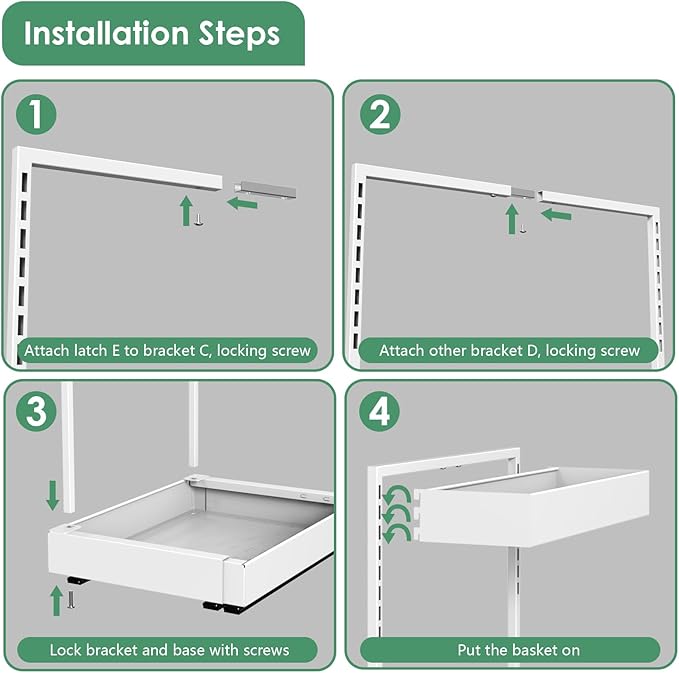 REALINN L-Shaped Under Sink Organizer with 6-Level Height Adjustment & Expandable Width, Pull-Out Cabinet Storage Rack with Quiet Sliding Rails for Kitchen, Bathroom, Laundry Room Cabinets, White