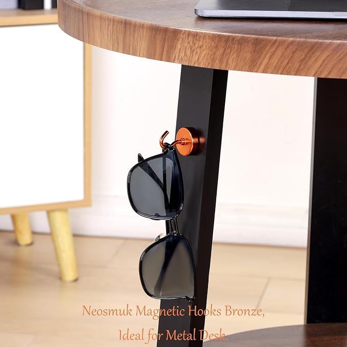 Neosmuk Magnetic Hooks, Heavy Duty 85lb+ Strong Magnet Hook for Cruise Cabins, Cruise Essentials 2026 for Hanging, Metal Wall Refrigerator Hangers (Bronze, 10 Pack)