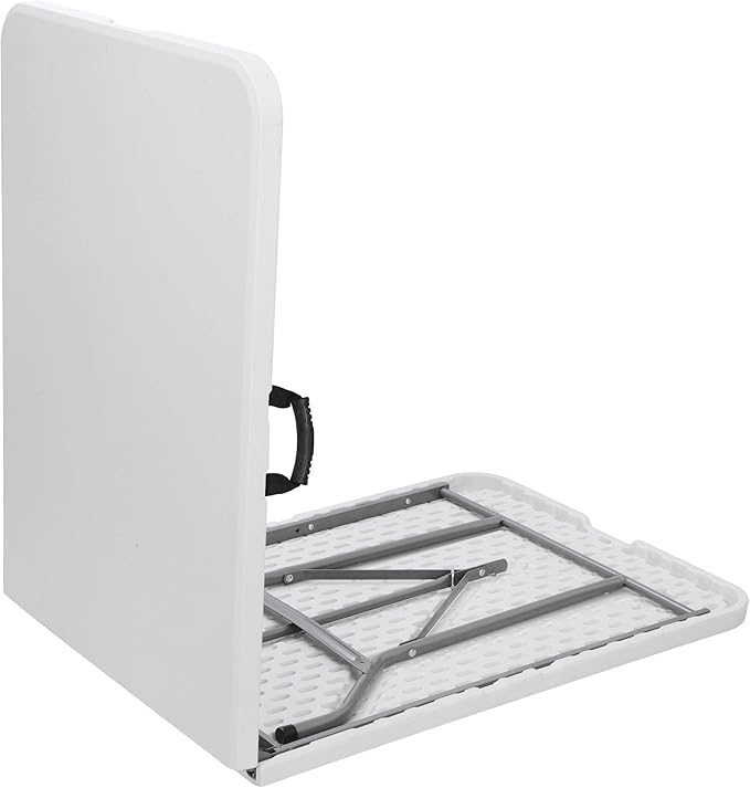 ZENY 6ft Folding Table, Portable Picnic Table, Plastic Table for Indoor Outdoor Picnic, Party, Camping, Heavy Duty Fold-up Table with Handle, White