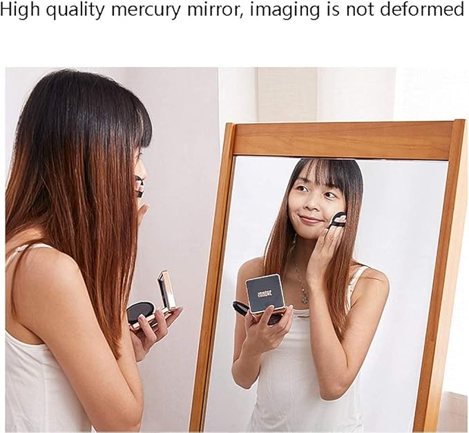 Full Length Mirrors Full Length Vintage Wooden Rectangle Free Standing with Storage for Bedroom Hall Floor Mirror (Color : Brown) (Wood Color)