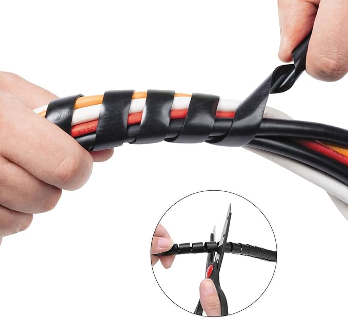 Spiral Cable Wrap - 45 Ft 5/16" Spiral Wire Wrap Cord Covers Bundle Sleeve Hose for Computer Electrical Wire Organizer(5/16" Inch-33Ft)