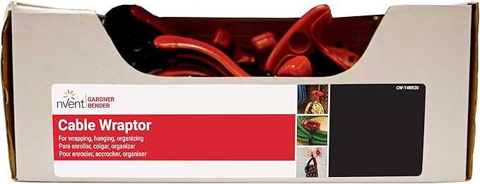 Gardner Bender - CW-T4RR20 EACH CW-T4RR20 Extra-Large Cable Wraptor for Cord/Hoses/Wire/Cable/Rope Organizer, Strong Locking Design, Reusable, 4 Inch. Bundle Diameter, Easy Release & T-Handle, Black & Red, X-Large