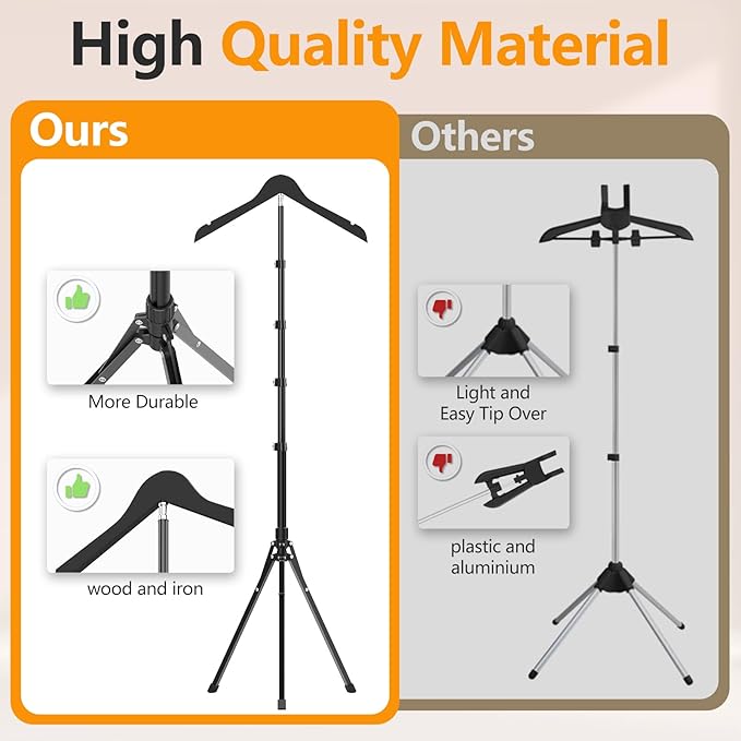 Adjustable Shirt Display Stand 32-63 Inch, Foldable Clothing Display Stand Mannequin Torso for Retail Vendors, Multi-Use Steamer Rack Stand for Cap Gown Graduation Clothes Garment