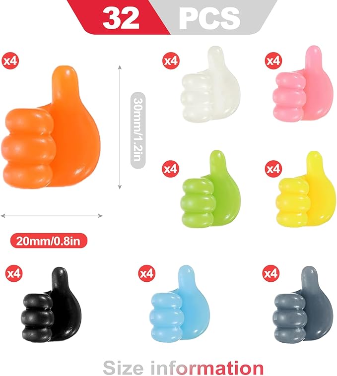 32-Pack Self-Adhesive Silicone Hooks with Cable Clips for Cord Management Multi-Purpose Desk Organizer for Keys Office Supplies and Charging Stations Home Office Use