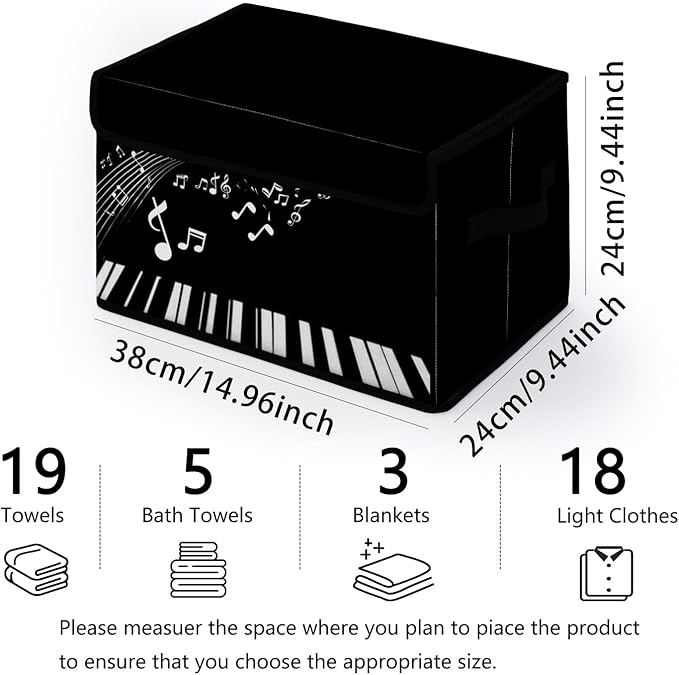 Stackable Storage Bins with Lids,Closet Organizers Fabric Box for Home and Office,Blanket Clothes Organizers,Under Bed Storage Containers 3 Pack