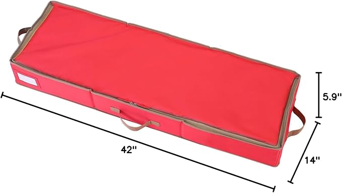 Sattiyrch Gift Wrapping Paper Storage containers,600D Oxford Fabric Christmas Ribbon Gift Bag Bows Storage Box,Holds up to 20 Rolls,42"W x 14"D x 5.5"H (Red)