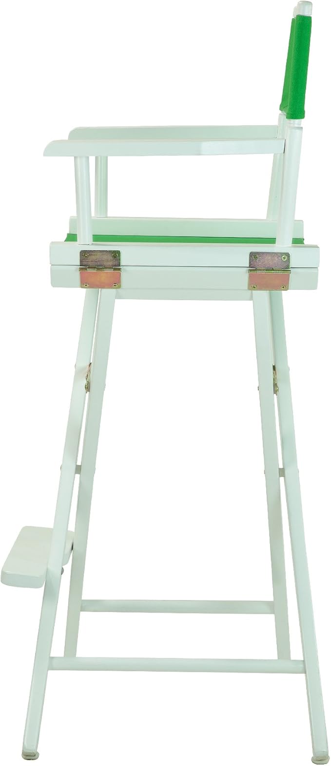 Casual Home Director's Chair ,White Frame/Green Canvas,30" - Bar Height