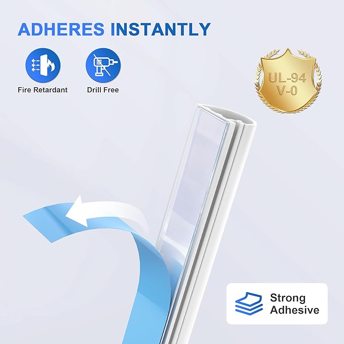 Grotheory 78" Cord Hider for 2-3 Cable, Self-Adhesive Cord Covers for Wires on Wall, Silicone Wire Cover for Wall Mounted TV, Paintable Cable Management for Home & Office, White