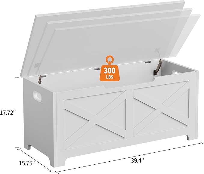 GAOMON Storage Chest, Wooden Storage Bench, Modern Style Lift-Top Shoes Bench with Safety Hinge for Entryway, Bedroom, Living Room, Supports 300 Lb and Easy Assembly