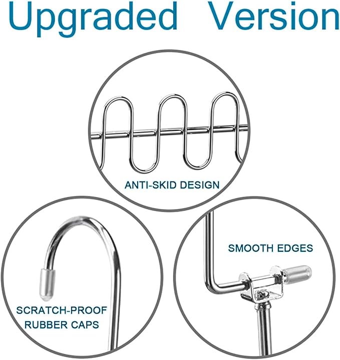 KLEVERISE 4 Pack Metal Space Saving Hangers, Stainless Steel Hangers Space Saving for Clothes, Magic Cascading Space Saving Closet Clothing Hanger Organizer Space Saver, College Dorm Essentials