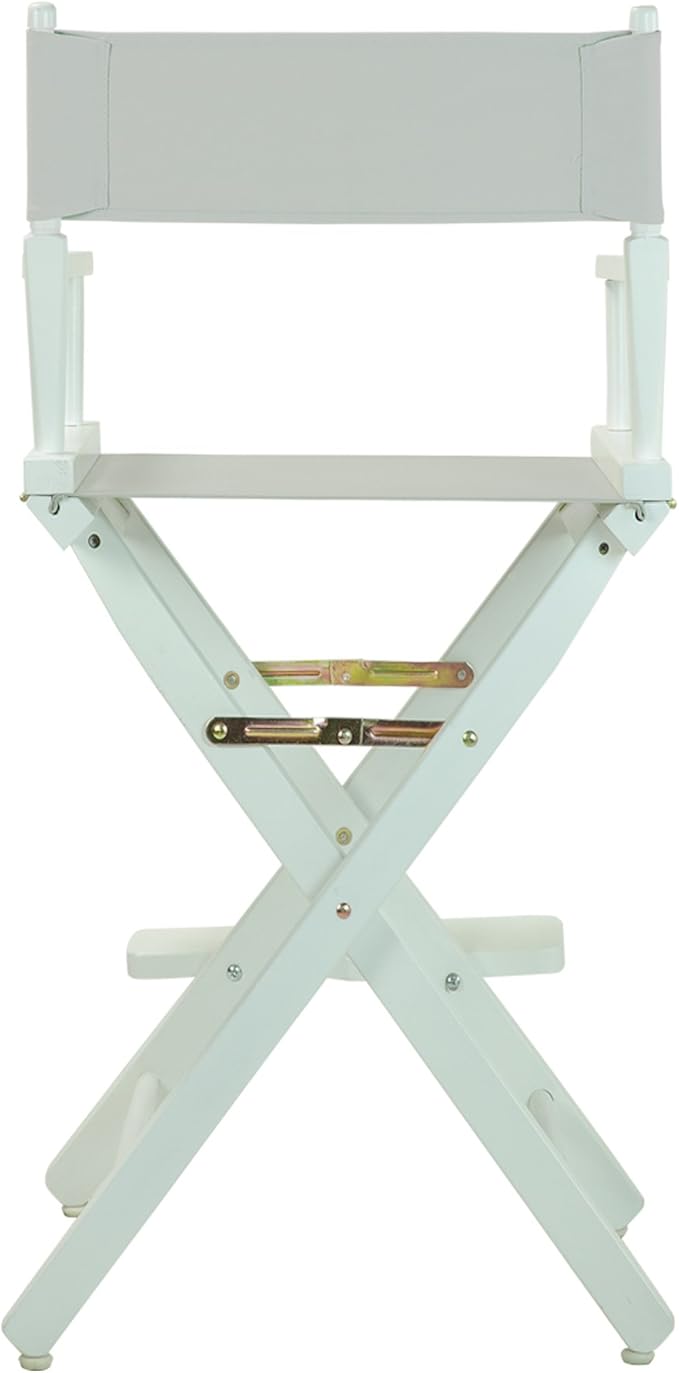 Casual Home Director's Chair ,White Frame/Gray Canvas,30" - Bar Height
