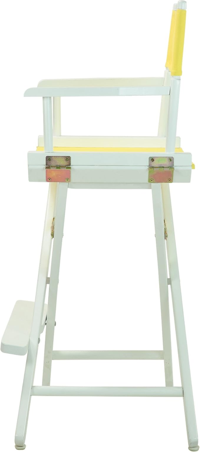 Casual Home 30" Director's Chair White Frame-with Yellow Canvas, Bar Height