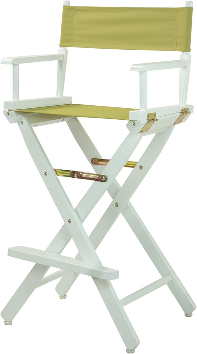 Casual Home Director's Chair, 30"-Bar Height, WhiteFrame/Sage Canvas
