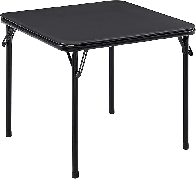 VECELO 24'' Kids Folding Activity Card Table, with Ultra Soft Padded Tabletop, 1 Piece, Solid Black