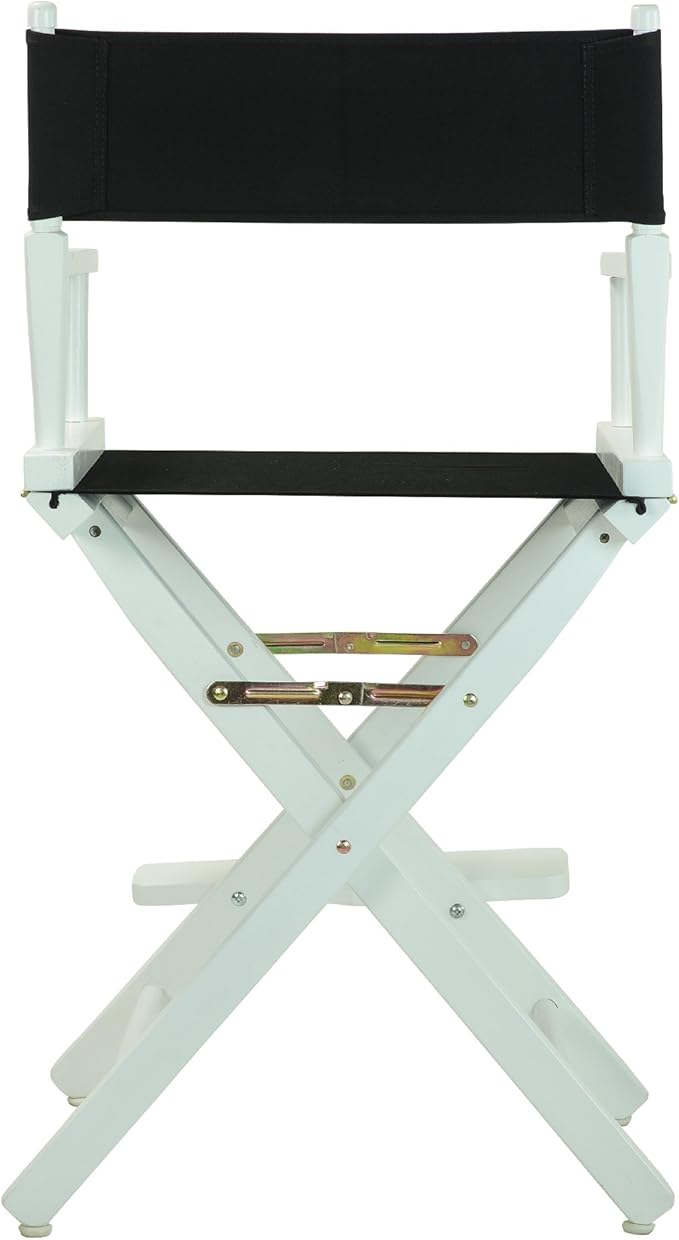 Casual Home 24" Director's Chair White Frame with Black Canvas, Counter Height