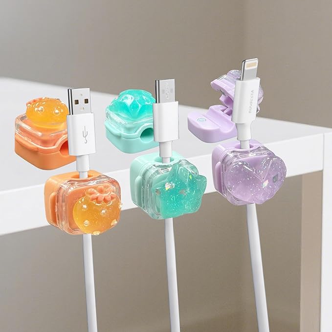 Cable Clips for Nightstand,Cord Holder Organizer with DIY Surface Design (3Pack-Star)