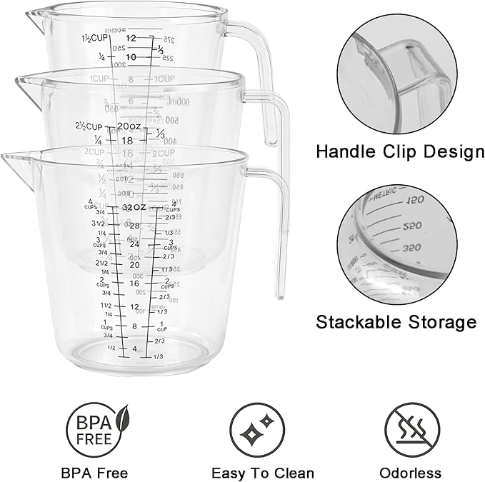 Stainless Steel Measuring Cups and Spoons Set, 7 Magnetic Measuring Cups, 5 Metal Measuring Spoons, 3 Plastic Measuring Cups for Kitchen Cooking & Baking, Dry & Liquid Ingredients