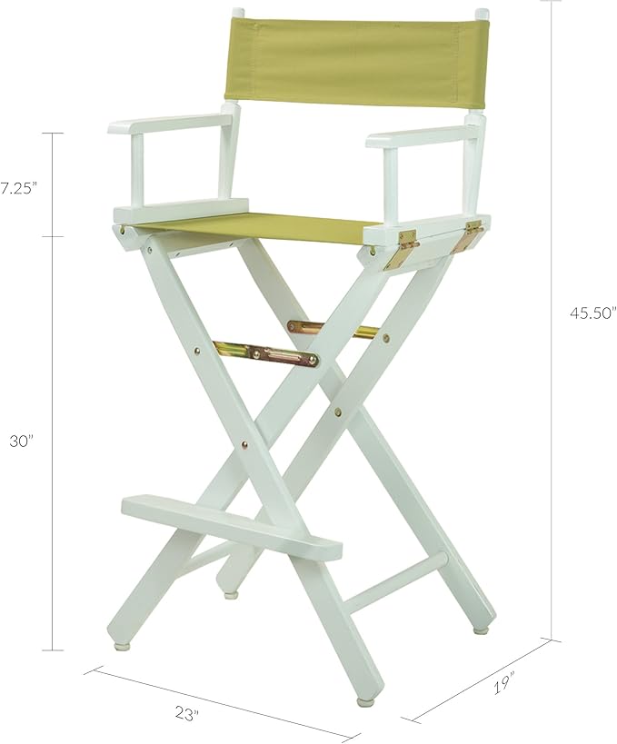 Casual Home Director's Chair, 30"-Bar Height, WhiteFrame/Sage Canvas