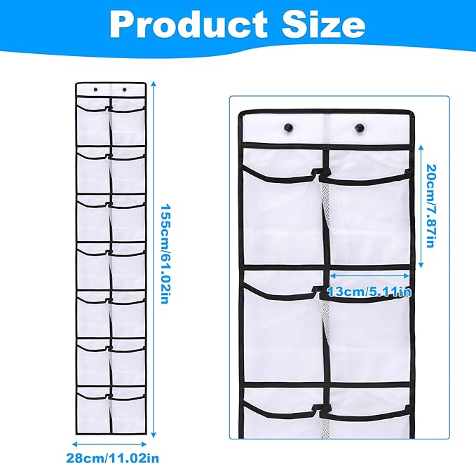 CTTZCKJ Over The Door Organizer For Cruise Ships|Magnetic Door Organizers with 14-Pocket for Cruise Ship|61"x11"|Cruise Over the Door Organizer,Magnetic Shoe Rack for Cruise,Behind-Door Storage
