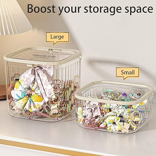 Mini Clear Coffee Pod Holder with Lid-Small Food Storage Organizer Bins-Clear Plastic Bins for Pantry, Kitchen-Cabinet Organization and Storage (3.2L/0.8 Gallon)