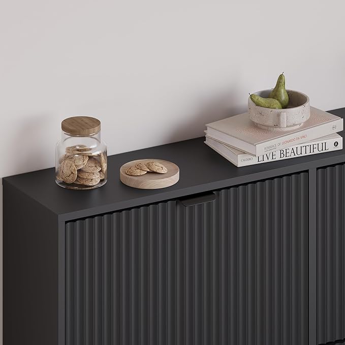 BORNOON Large Shoe Cabinet for Entryway, Shoe Rack Cabinet with 4 Flip Drawer and Adjustable Shelves for Small Apartment, Foyer