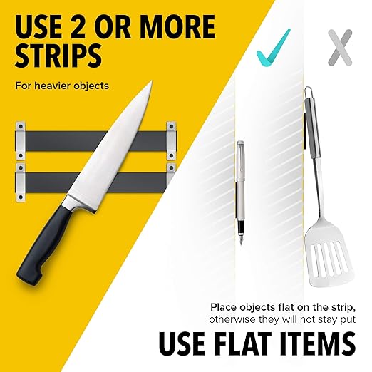 X-bet MAGNET Adhesive Magnetic Strip for Knives Kitchen with Multipurpose Use as Knife Holder, Knife Rack, Knife Magnetic Strip, Knives Bar, Tool Holder for Garage and Kitchen Organizer