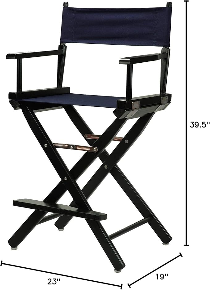 Casual Home 24" Director's Chair Black Frame-with Burgundy Canvas, Counter Height