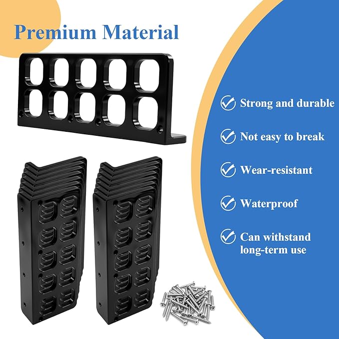 15 Pcs Cable Chase-Wire Bracket Fits NMB Electrical Cord Organized Management, Cable Support Wire Bracket Holder W/Screws, NM Cable Support Organizer, Electrical Wire Dispenser,1-Inch 10-Hole Diameter