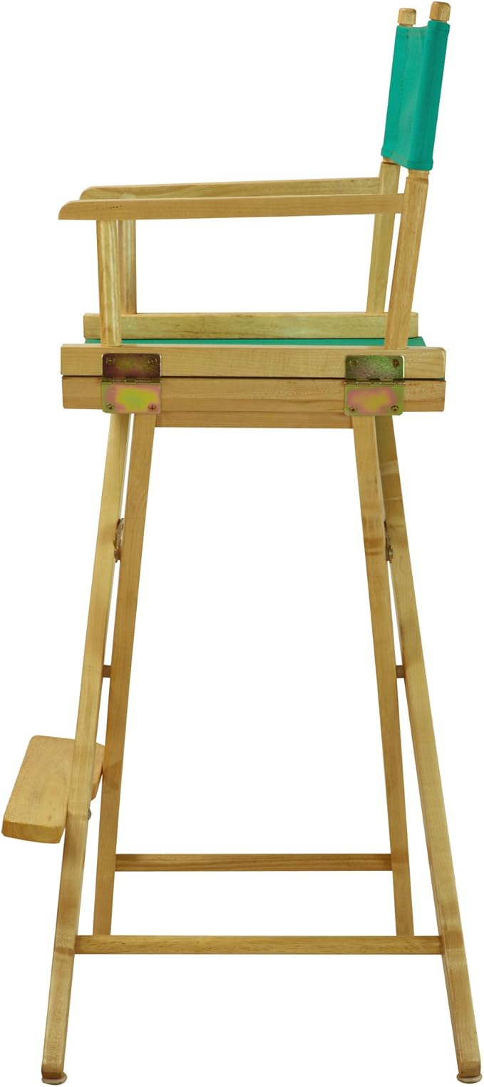 Casual Home 30" Director's Chair Natural Frame-with Teal Canvas, Bar Height