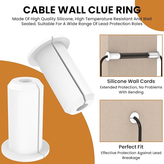4pcs in Wall Pass Through Cable Routing Kit Compatible for Starlink Mounting 1 Inch Wall Hole Silicone Cable Feed Through Bushing Grommet Accessories for Router Ethernet Adapter