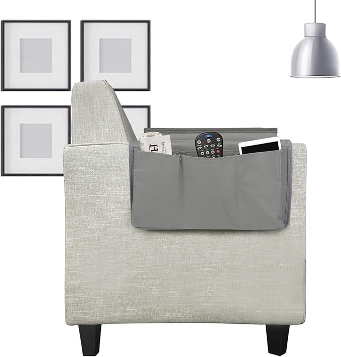 Non-Slip Armchair Caddy with Cup Holder Arm Rest Organizer TV Remote Control Holder Oxford Sofa Tray Chairs Couch Storage Arm Tidy Armrest Bag Bedside Space Saver Bag for Cellphone Magazines Glasses