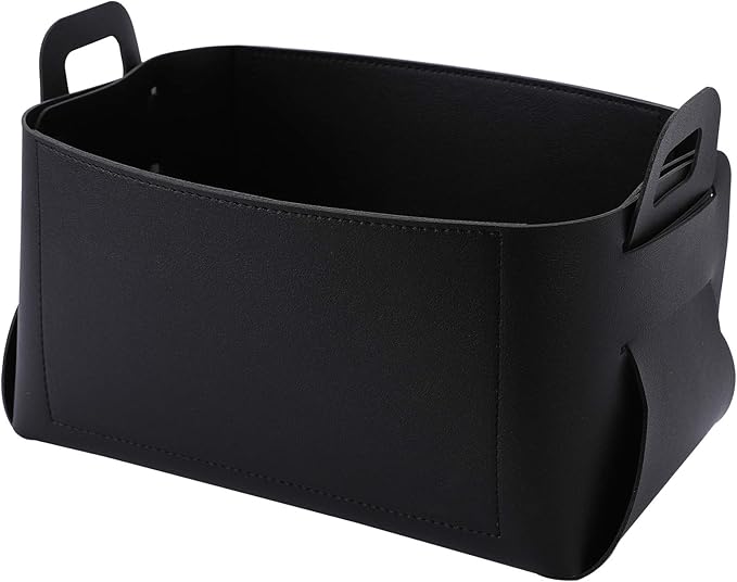 Leather Valet Tray, Jewelry Tray, Catchall Tray, Desktop Storage Organizer，Bedside Caddy for Men Key Wallet Watch Coin Phone Change,Candy Holder Sundries Tray,Convenient for Travel (Black)