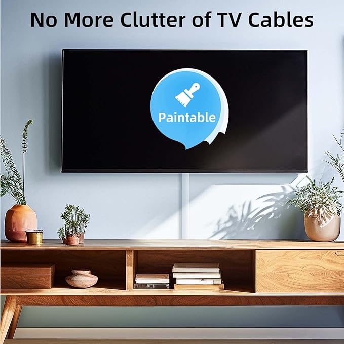 Delamu 28.4in Cord Hider, Cord Covers for Wires on Wall, Paintable Cable Hider, Easy to Use Wire Covers for Cords, Wire Hiders for TV on Wall, Cable Cover Cable Management, W0.95in H0.55in