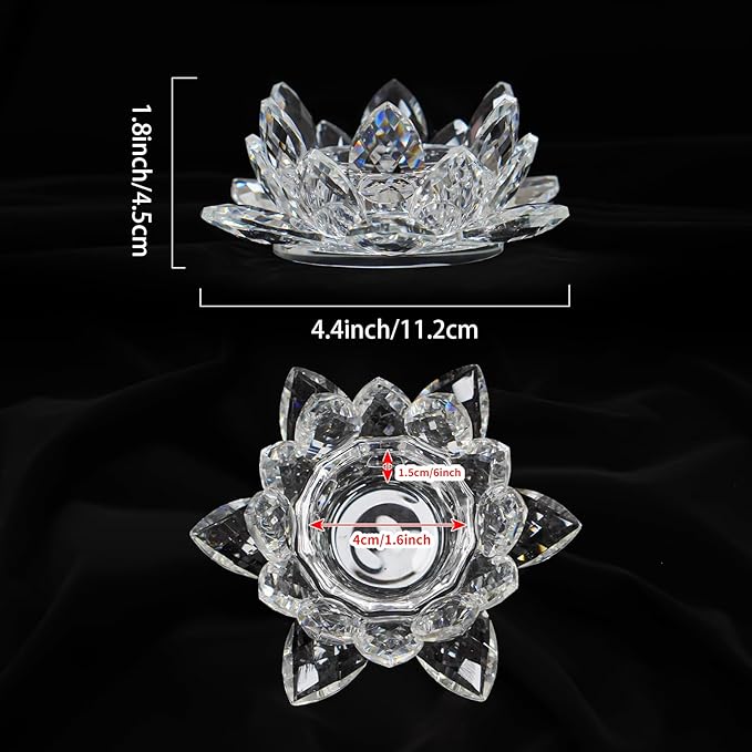 Crystal Flower Jewelry Tray, Luxury Transparent Decorative Trinket Dish for Rings, Earrings, Necklaces, Keys for Vanity Dresser Nightstand, Elegant Gift for Women Mother's Day (1, 4.4"(w) - Clear)