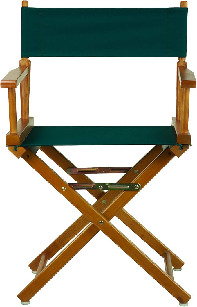 Casual Home Director's Chair ,Honey Oak Frame/Hunter Green Canvas,18" - Classic Height