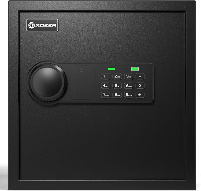 XDeer 45-Keys Key Lock Box Wall Mount with Advanced Anti-Theft Deposit Key Slot & LED Light, Key Cabinet with Combo and Key Lock, Key Safe for Hotels & Office & Companies & Car Dealerships 1PCS