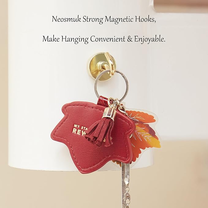 Neosmuk Magnetic Hooks, Heavy Duty 85lb+ Strong Magnet Hook for Cruise Cabins, Cruise Essentials 2026 for Hanging, Metal Wall Refrigerator Hangers (Golden, 10 Pack)